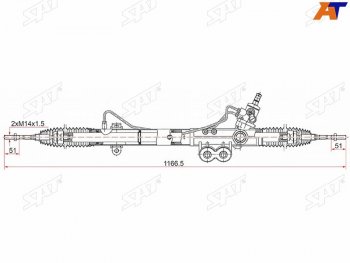 18 849 р. Рейка рулевая LHD SAT  Nissan Navara  2 D40 (2004-2016) дорестайлинг, рестайлинг  с доставкой в г. Омск. Увеличить фотографию 1