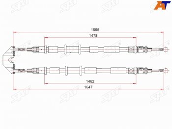 Трос ручного тормоза SAT Opel Astra H GTC хэтчбек 3 дв. рестайлинг (2006-2011)