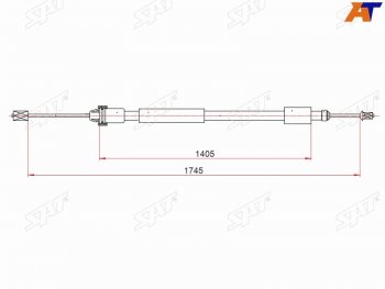 789 р. Трос ручника LH SAT   CITROEN Berlingo  B9 (2008-2016), Peugeot Partner ( M49/M59,  B9) (1997-2015)  с доставкой в г. Омск. Увеличить фотографию 1