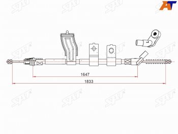 Трос ручного тормоза LH SAT Nissan Qashqai +2 1 J10 рестайлинг (2010-2014)