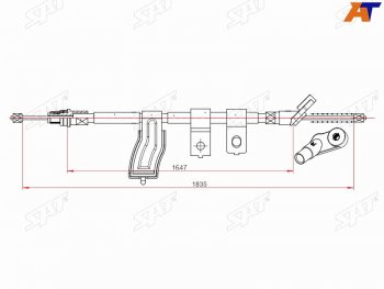 Трос ручного тормоза RH SAT Nissan Qashqai +2 1 J10 рестайлинг (2010-2014)