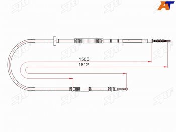 1 469 р. Трос ручника SAT  Audi A4 B5 8D2 седан дорестайлинг (1994-1997)  с доставкой в г. Омск. Увеличить фотографию 1