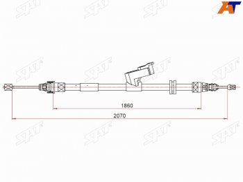 Трос ручного тормоза SAT Ford Galaxy 2 дорестайлинг (2006-2010)