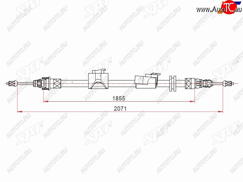 1 499 р. Трос ручного тормоза RH SAT Ford Galaxy 2 дорестайлинг (2006-2010)  с доставкой в г. Омск