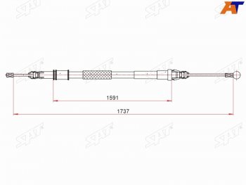 1 039 р. Трос ручного тормоза LH-RH SAT CITROEN Jumpy рестайлинг (2013-2017)  с доставкой в г. Омск. Увеличить фотографию 1