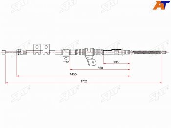 2 399 р. Трос ручника RH SAT   Mitsubishi Montero  V60 - Pajero ( 3 V70,  3 V60)  с доставкой в г. Омск. Увеличить фотографию 1