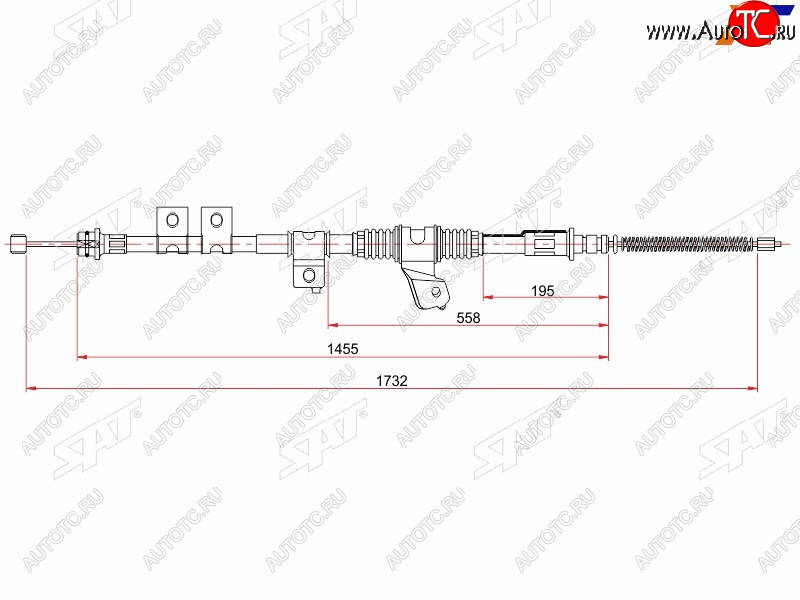 2 399 р. Трос ручника RH SAT   Mitsubishi Montero  V60 - Pajero ( 3 V70,  3 V60)  с доставкой в г. Омск