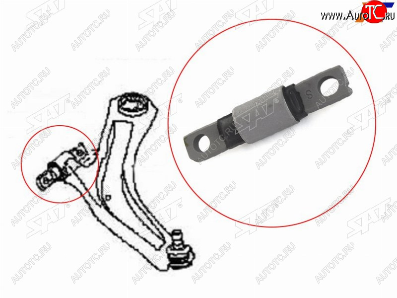 589 р. Сайлентблок рычага передний FR SAT Nissan X-trail 2 T31 дорестайлинг (2007-2011)  с доставкой в г. Омск