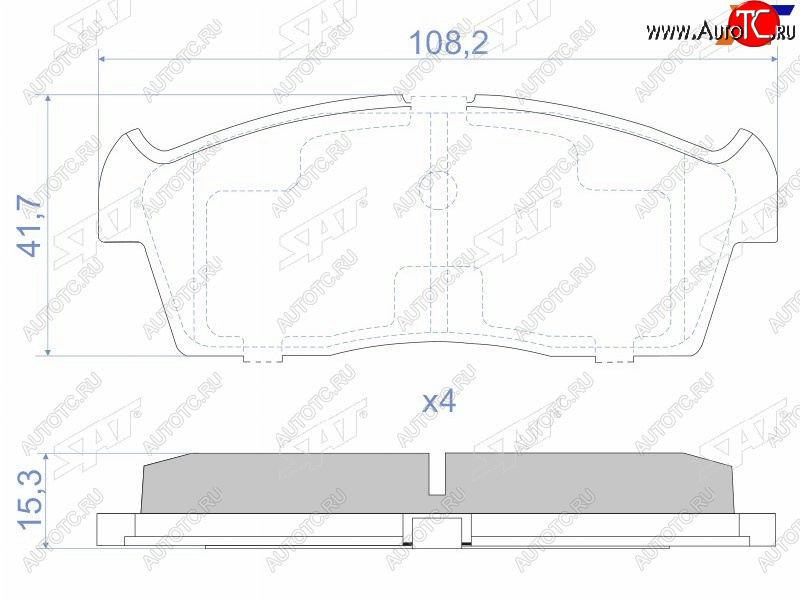 1 229 р. Колодки тормозные передние FR-FL SAT  Suzuki Aerio  RA21S, RC51S (2001-2007) седан дорестайлинг, cедан рестайлинг  с доставкой в г. Омск