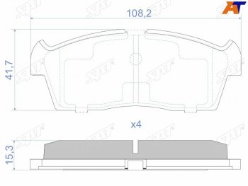 1 229 р. Колодки тормозные передние FR-FL SAT  Suzuki Aerio  RA21S, RC51S (2001-2007) седан дорестайлинг, cедан рестайлинг  с доставкой в г. Омск. Увеличить фотографию 2