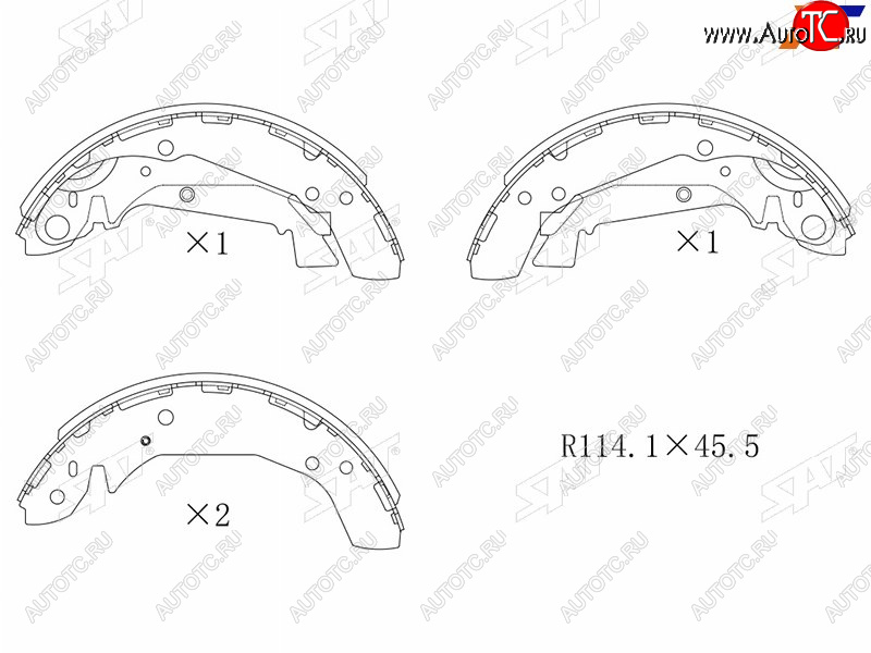 1 999 р. Колодки тормозные задние RH-LH SAT  Hyundai Sonata  EF (2001-2013), KIA Magentis (2000-2005)  с доставкой в г. Омск