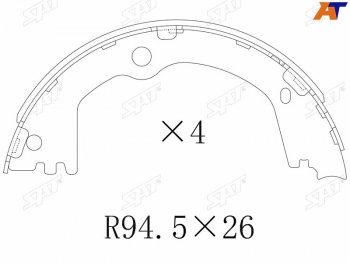 1 889 р. Колодки барабанные задние RH-LH SAT Hyundai Santa Fe TM дорестайлинг (2018-2021)  с доставкой в г. Омск. Увеличить фотографию 3