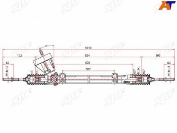 6 999 р. Рейка рулевая без ГУ LHD SAT Лада Ларгус дорестайлинг R90 (2012-2021)  с доставкой в г. Омск. Увеличить фотографию 2