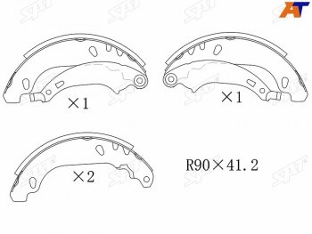 Колодки тормозные задние RH-LH SAT  Logan ( 1,  2), Sandero ( (BS),  (B8))  (Без ABS)