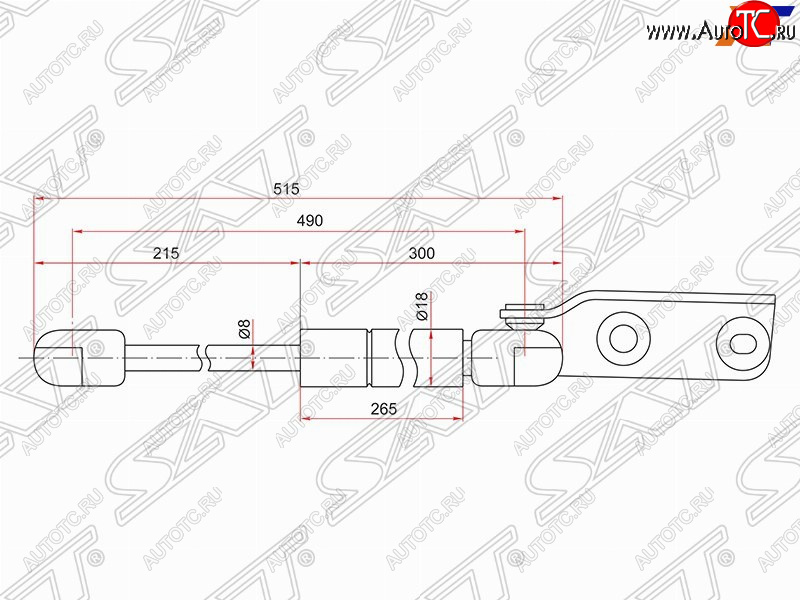 1 099 р. Правый упор крышки багажника SAT Nissan AD Y11 (1999-2008)  с доставкой в г. Омск