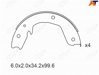 Колодки тормозные задние RH-LH SAT Mitsubishi Pajero 3 V70 дорестайлинг (1999-2003)