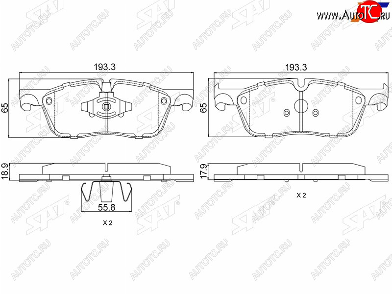 1 679 р. Колодки тормозные перед FL-FR SAT  Jaguar F-Pace  X761 (2015-2022), Land Rover Range Rover Velar  1 L560 (2017-2024)  с доставкой в г. Омск