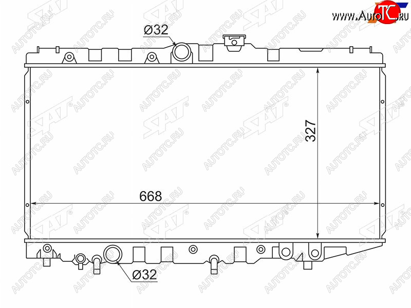 4 999 р. Радиатор SAT  Toyota Corona  T190 (1992-1994) седан дорестайлинг (применимо для Toyota Corolla (E90) 87-92 Carina (T170) 88-92 Corolla Levin 87-91 Corona (T170) 87-)  с доставкой в г. Омск