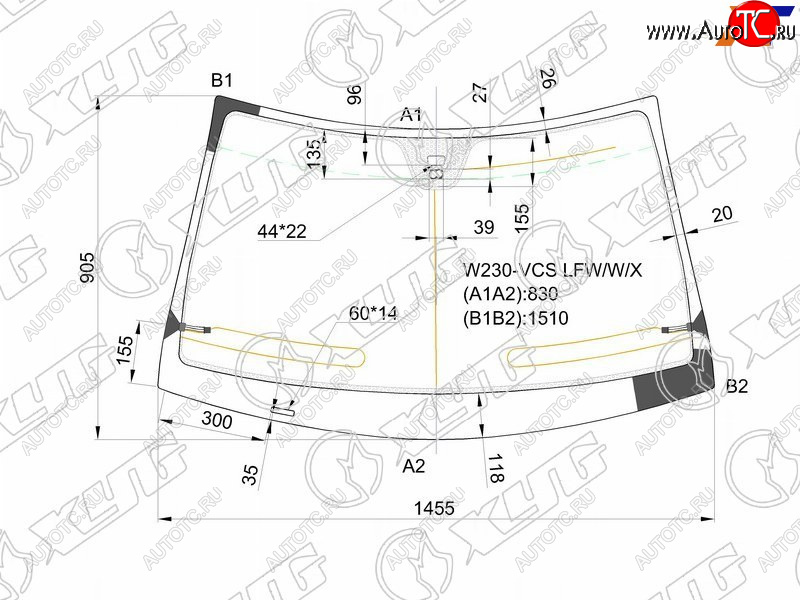 10 399 р. Стекло лобовое (Антенна Датчик дождя) XYG  Mercedes-Benz SL class  R230 (2002-2013)  с доставкой в г. Омск