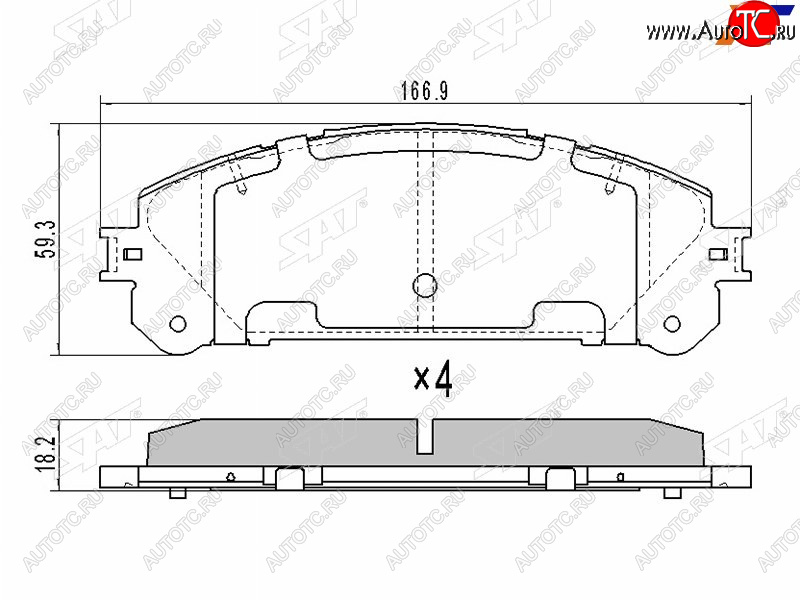 1 329 р. Колодки тормозные перед FL-FR SAT Lexus RX350 AL10 дорестайлинг (2008-2012)  с доставкой в г. Омск