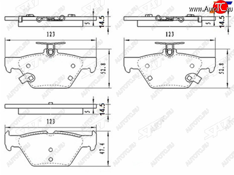 1 089 р. Колодки тормозные барабанные задние LH-RH SAT  Subaru Legacy  BN/B15 - Outback ( BS/B15,  BT)  с доставкой в г. Омск