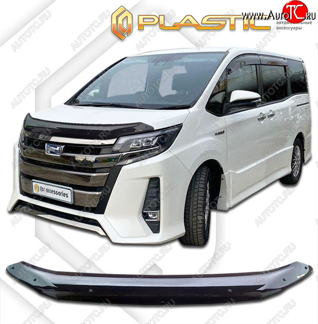 2 079 р. Дефлектор капота (Япония) CA-Plastic Toyota Noah 3 дорестайлинг (2014-2017) (classic черный, без надписи)  с доставкой в г. Омск