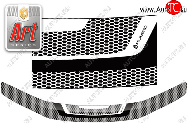 2 199 р. Дефлектор капота CA-Plastic  Lexus HS250h  F10 (2009-2013) дорестайлинг (серия ART белая)  с доставкой в г. Омск