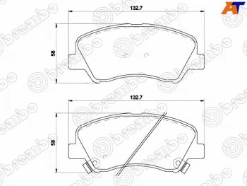 3 699 р. Колодки тормозные передние FR-FL SAT  Hyundai Solaris RBr седан дорестайлинг (2010-2014)  с доставкой в г. Омск. Увеличить фотографию 1