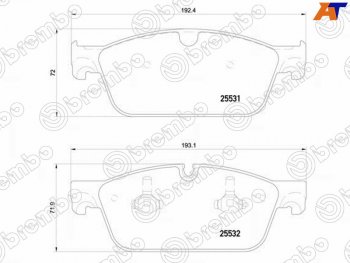 7 799 р. Колодки тормозные перед FR-FL SAT Mercedes-Benz GLE class W166 (2015-2018)  с доставкой в г. Омск. Увеличить фотографию 1