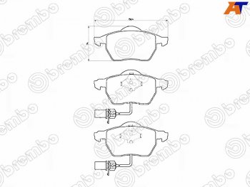 4 549 р. Колодки тормозные FR SAT   Audi A4 (B5 8D2 седан,  B5 8D5 универсал,  B6,  B7), A6 (C4,  C5), Volkswagen Golf (4), Passat (B5,  B5.5,  B6)  с доставкой в г. Омск. Увеличить фотографию 1