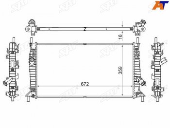 Радиатор SAT Ford C-max (Mk1), Focus (2), Mazda 3/Axela (BK), Volvo C30 (хэтчбэк 3 дв.), S40 (VS седан)