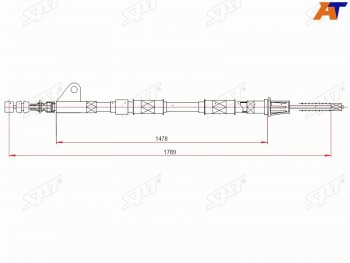 Трос ручного тормоза RH SAT Toyota (Тойота) Avensis (Авенсис)  T220 седан (1997-2001) T220 седан дорестайлинг ()