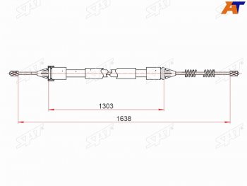 Трос ручного тормоза LH-RH SAT Peugeot Partner B9 1-ый рестайлинг (2012-2015)