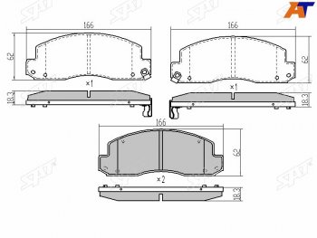 1 599 р. Колодки тормозные перед FL-FR SAT  Toyota Dyna  XZU (2002-2006) бортовой грузовик рестайлинг  с доставкой в г. Омск. Увеличить фотографию 2