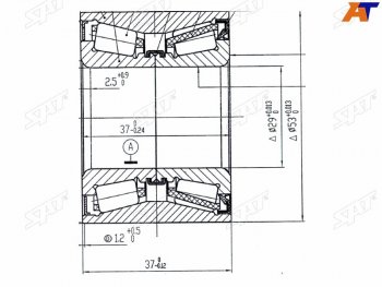 1 259 р. Подшипник задней ступицы SAT  Ford Focus (1), Mazda 2/Demio (DY,  DE,  DJ IV), Verisa (DC)  с доставкой в г. Омск. Увеличить фотографию 1