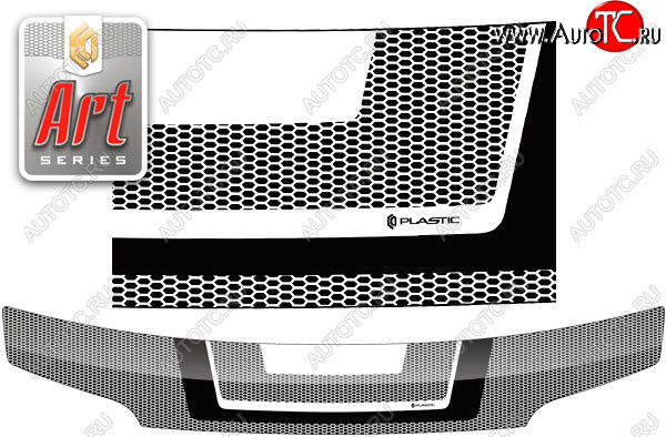 2 399 р. Дефлектор капота CA-Plastic  Daihatsu Coo (2005-2012) (серия ART белая)  с доставкой в г. Омск