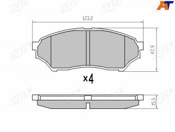 Колодки тормозные перед FR-FL SAT Mitsubishi Pajero Mini H53/H58 (2008-2012)