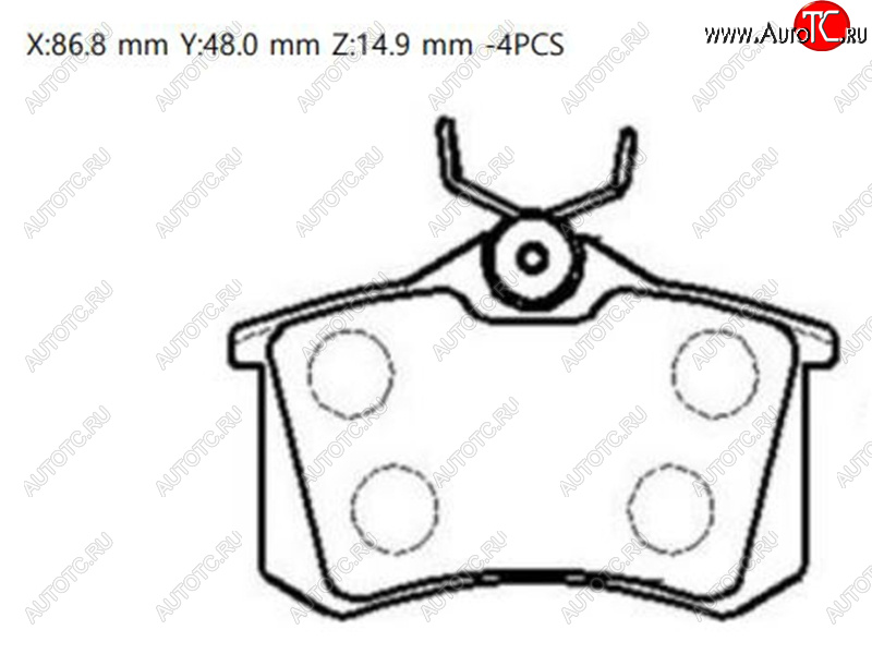 1 499 р. Колодки тормозные зад RH-LH SAT Audi A6 C5 дорестайлинг, седан (1997-2001)  с доставкой в г. Омск