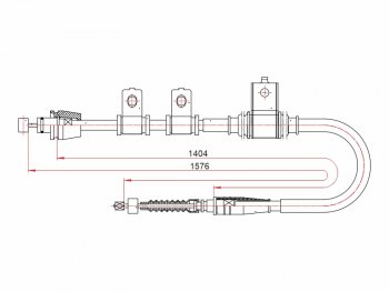 Трос ручного тормоза LH SAT KIA (КИА) Cerato (Серато)  1 LD (2004-2007) 1 LD хэтчбэк ()
