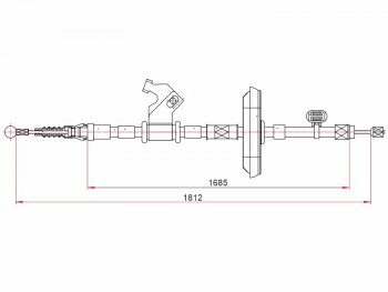 Трос ручного тормоза LH SAT Chevrolet Cruze J300 седан рестайлинг (2012-2015)  (дисковые тормоза)