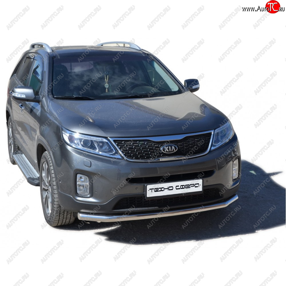 27 799 р. Пороги бумер алюминиевые с резинкой, Техно Сфера KIA Sorento MQ4 (2020-2022) (Черный глянец)  с доставкой в г. Омск