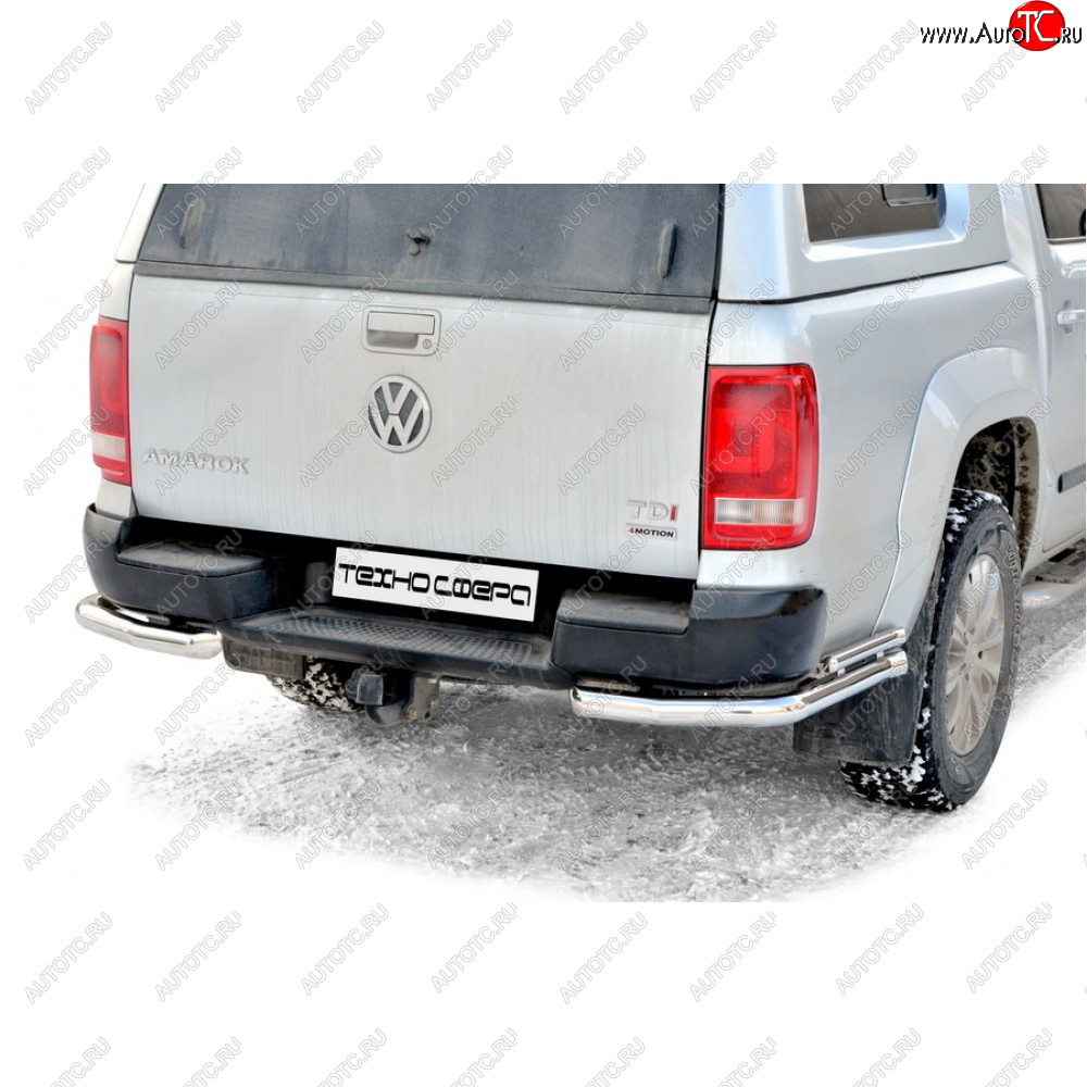 9 899 р. Защита заднего бампера d63.5 (уголки двойные), Техно Сфера  Volkswagen Amarok (2009-2022) дорестайлинг, рестайлинг  с доставкой в г. Омск