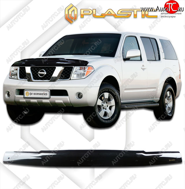 2 079 р. Дефлектор капота CA-Plastic  Nissan Terrano2  R20 (1999-2006) 2-ой рестайлинг (Classic черный)  с доставкой в г. Омск