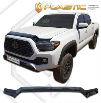 1 839 р. Дефлектор капота CA-Plastic Toyota Tacoma N300 PickUp DoubleCab дорестайлинг (2016-2019) (Classic черный)  с доставкой в г. Омск. Увеличить фотографию 1