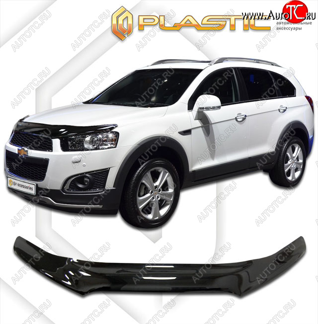 2 079 р. Дефлектор капота (exclusive) CA-Plastic Chevrolet Captiva 1-ый рестайлинг (2011-2013) (Classic черный)  с доставкой в г. Омск