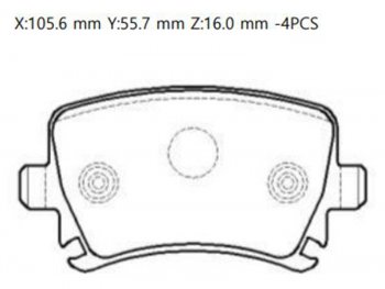 Колодки тормозные зад LH-RH SAT Haval F7, F7x, Skoda Octavia (A5), Superb (B6 (3T),  B6 (3T5),  (B6) 3T), Yeti