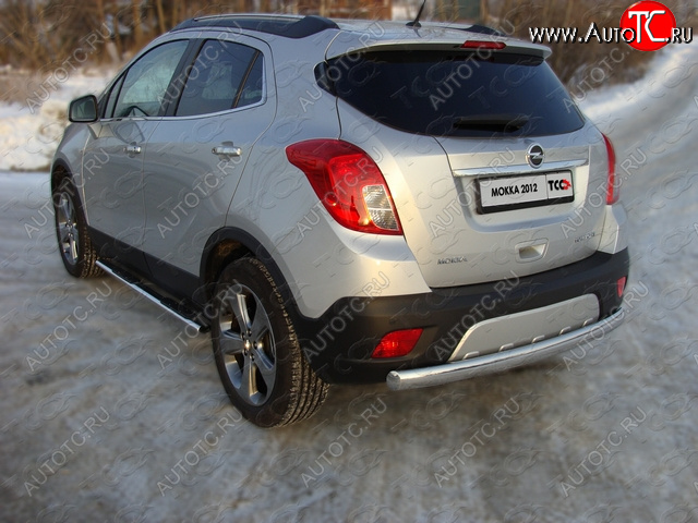 1 000 000 р. Защита задняя (центральная 75*42 мм) ТСС Тюнинг  Opel Mokka (2012-2016)  дорестайлинг (центральная)  с доставкой в г. Омск