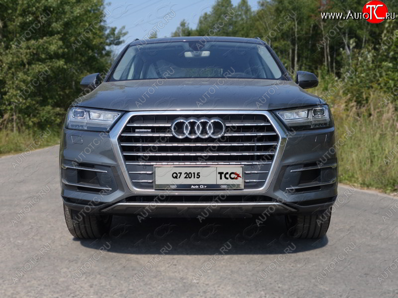 6 449 р. Рамка гос. номера ТСС Тюнинг  Audi Q7  4M (2015-2020) дорестайлинг (нержавейка)  с доставкой в г. Омск