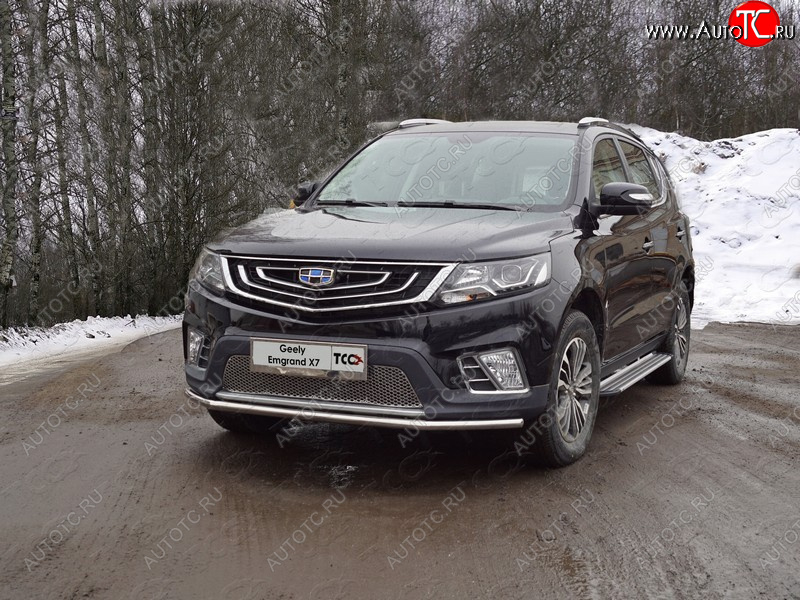 5 299 р. Рамка гос. номера ТСС Тюнинг  Geely Emgrand X7 (2019-2021) 2-ой рестайлинг (нержавейка)  с доставкой в г. Омск