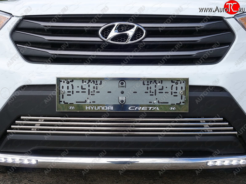 6 449 р. Рамка гос. номера ТСС Тюнинг  Hyundai Creta  GS (2015-2019) дорестайлинг (нержавейка)  с доставкой в г. Омск